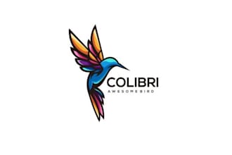 design a colorful bird gradient style logo for your brand