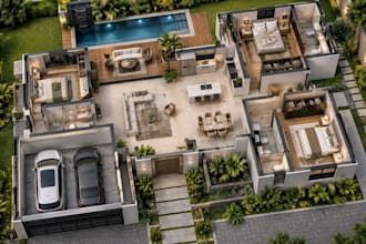 render house villa apartment floor plan 3d architectural visualization
