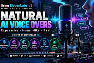 create natural ai voice overs using elevenlabs v3 text to speech