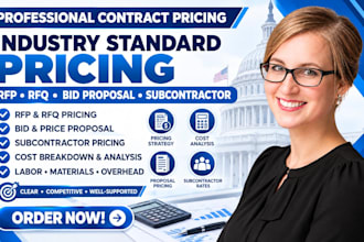 prepare industry standard price, rfp, rfq bid proposal, subcontractor pricing