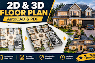 design 2d and 3d house floor plan for your dream house