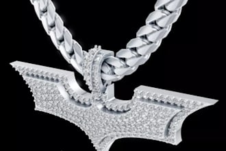 do 3d custom iced out pendant, blings, 3d hip hop jewelry, cuban necklace, griiz
