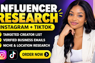 find instagram influencer research and tiktok influencer email list building