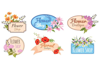 design elegant feminine floral logo for flower shop and boutique