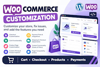 customize woocommerce, fix checkout, cart, and store issues