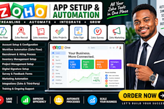 setup zoho flow, zoho recruit, inventory, projects, zoho sign, survey, marketing