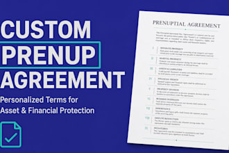 draft a custom legally binding prenuptial agreement for asset protection
