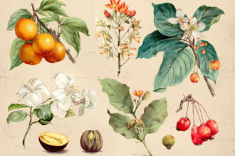 create custom watercolor botanical illustrations and floral art