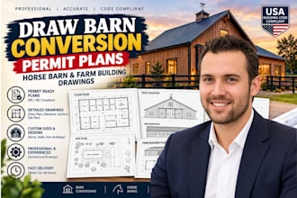 draw barn conversion permit plans horse barn and farm building drawings