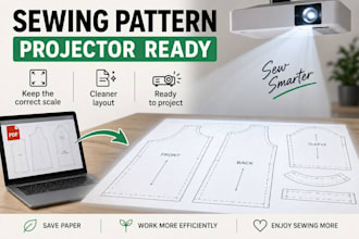 prepare your PDF sewing pattern for projector use