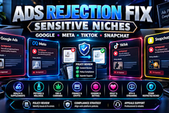ads rejection for sensitive niches on google ad, meta, tiktok, snapchat ads