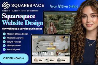 design  squarespace therapy, wellness, counseling, coach or med spa website