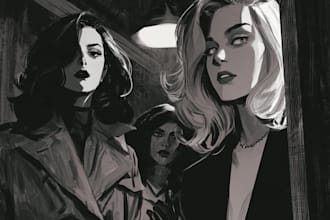 create noir, horror and dark comic books art for your story
