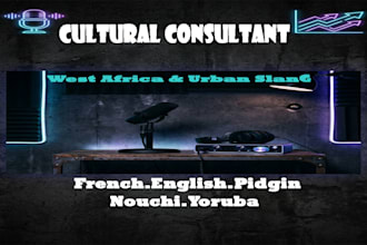 be your cultural consultant for urban music, slang,