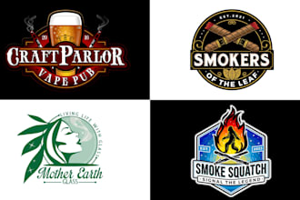 design a modern vape shop smoke shop logo and label