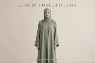design luxury abaya poster and modest fashion