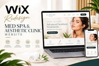 redesign wix med spa aesthetic clinic and beauty website