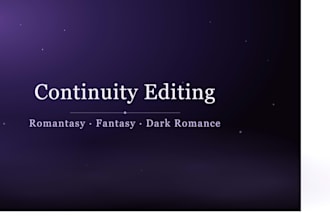 continuity edit your romantasy or fantasy manuscript for consistency