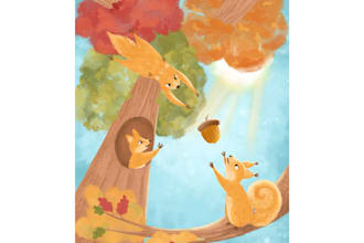 a cute watercolor illustration for a book