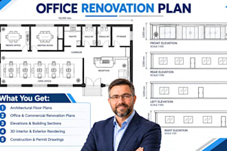 draw office renovation plans commercial interior permit drawings