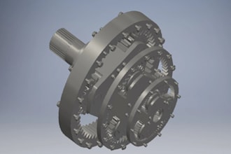 design custom cad gearbox product with tech pack and animation