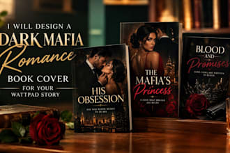 design a dark mafia romance book cover for your wattpad story