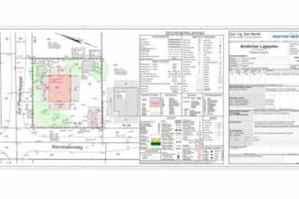 draft an official german lageplan and cadastral site plan for bauantrag