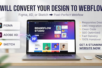 convert your figma, xd, or sketch to a webflow website