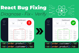 fix react js bugs and errors in your web application