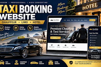 design taxi booking website chauffeur website limo and hotel website