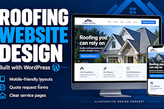 design a professional roofing company website in wordpress