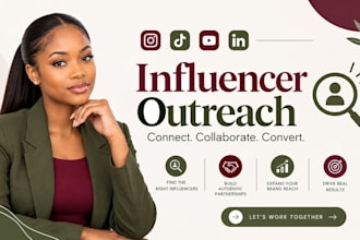 do influencer research and outreach for your brand to secure collaborations
