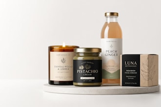 design candle label or any product label packaging design