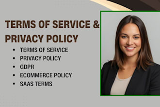 write terms of service, privacy policy, and gdpr compliance for your website app