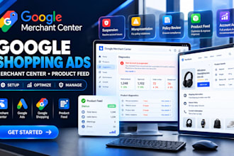 set up and optimize google shopping ads and merchant center product feeds