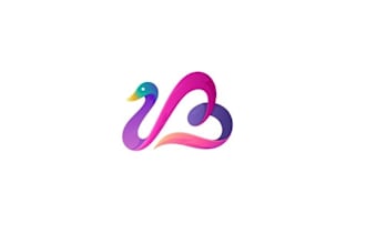 design a beautiful swan heart shape logo for your brand