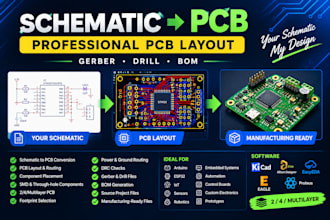 convert your schematic into a professional pcb layout and gerber files