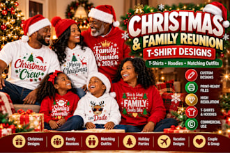 design christmas family reunion print on demand tshirts and hoodies printful