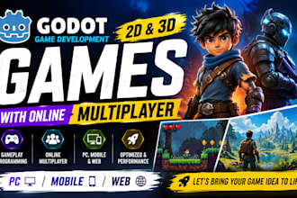 provide, develop 2d and 3d godot games with online multiplayer