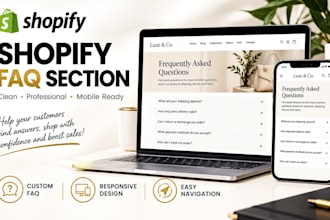 design shopify faq section for a professional online store