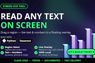 extract text and numbers from any screen, image or PDF with ocr
