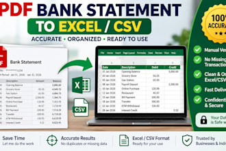 convert PDF bank statements to excel CSV accurately