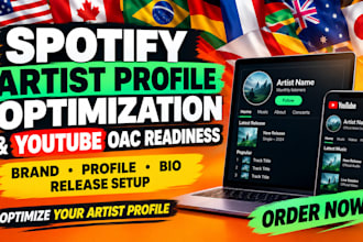 optimize your spotify artist profile and youtube oac
