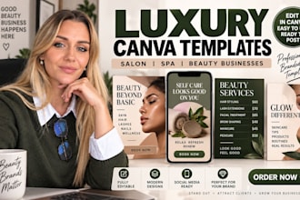 design luxury canva templates for beauty salon spa and beauty business