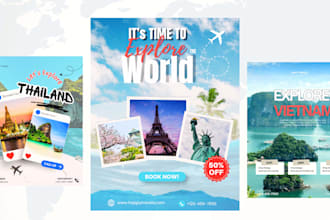 design professional travel flyers and posts