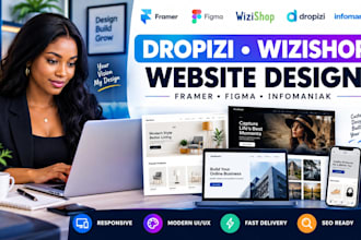build dropizi wizishop framer figma info maniak website design and redesign