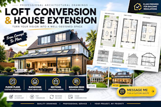 design loft conversion house extensions floor plan and building regulation plans