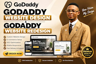 design redesign godaddy website design develop godaddy website seo ecommerce