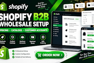 configure shopify wholesale b2b, business pricing, catalogs and payment terms
