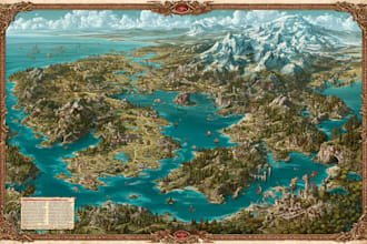 draw a custom map illustration of a country, city, or place